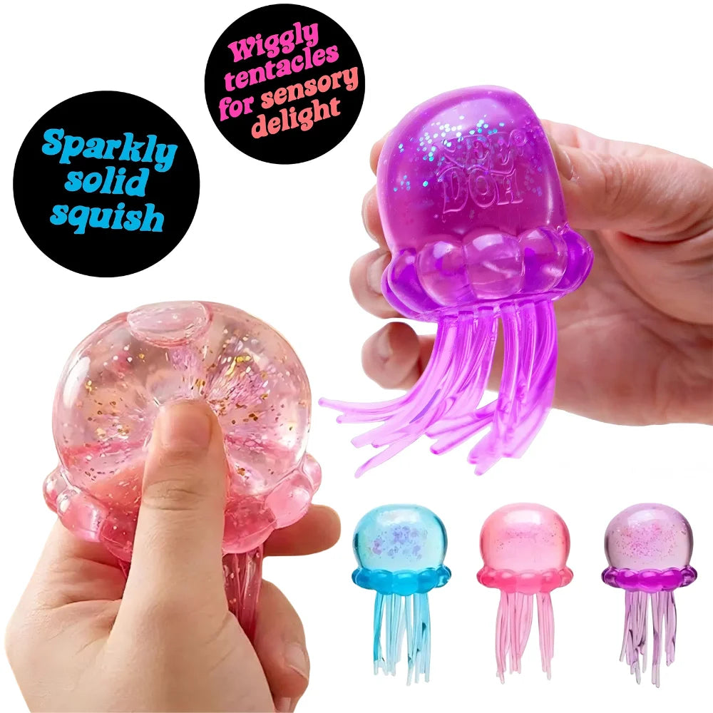 Trending Nee Doh Jellyfish & Soft Jelly Squeeze Stress Relief Fidget Toy, Sensory NeeDoh for Kids & Adults