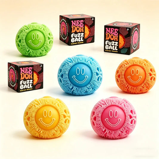 2026 New Nee Doh Fuzz Ball Squeeze Toy Soft Fluffy Flower Power Portable Stress Relief Relieves Anxiety Fidget Squishy Toy