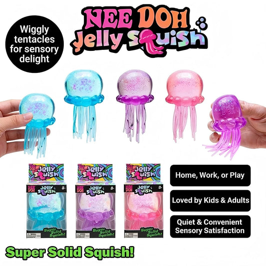 Trending Nee Doh Jellyfish & Soft Jelly Squeeze Stress Relief Fidget Toy, Sensory NeeDoh for Kids & Adults
